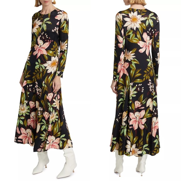 Farm Rio - Surreal Flowers Long-Sleeve Midi-Dress - Picture 2 of 16
